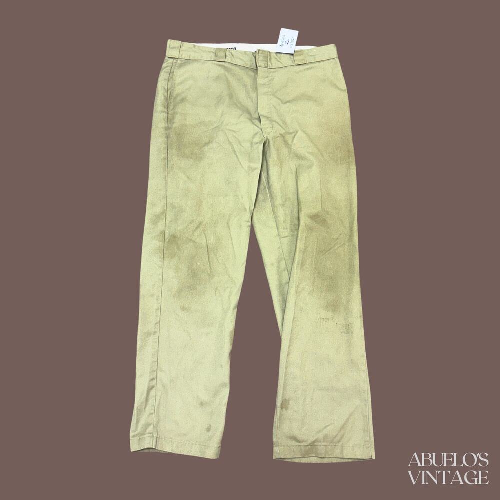 Dickies Work Pants | Khaki Distressed | Size 36x32 | Vintage